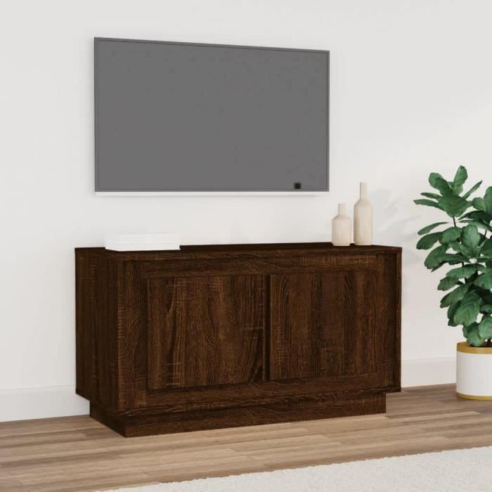 vidaXL Meuble TV chêne marron 80x35x45 cm bois dingénierie 819859