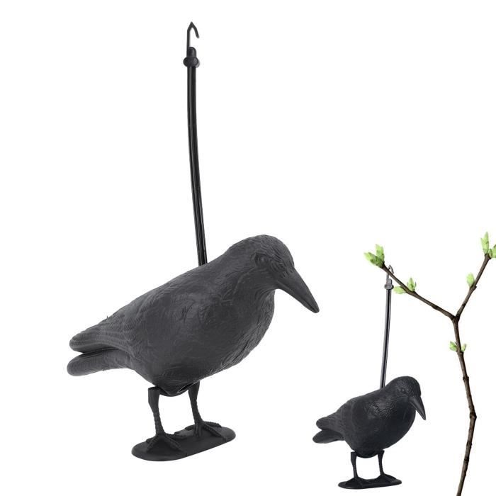 Figurine Corbeau Réaliste Pour Décoration Halloween - Taille Réelle Avec Platures, Pour Jardin, Terrasse, Porche