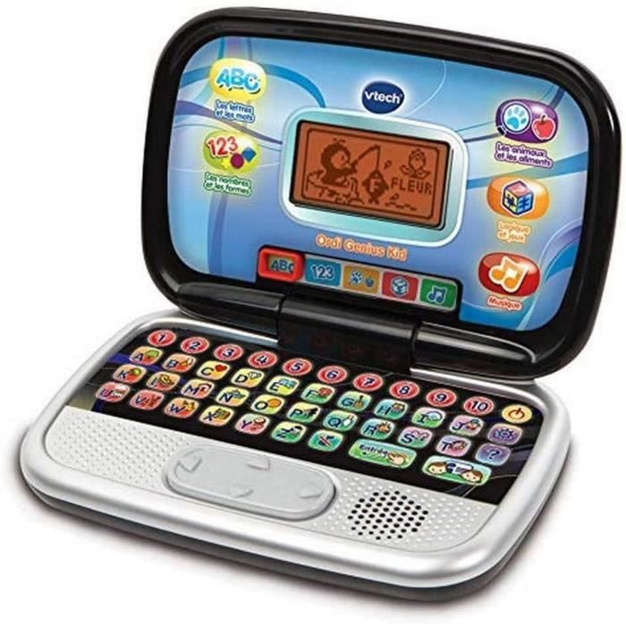 VTech - Ordi Genius Kid Ordinateur Pour Enfants, Ordinateur Educatif, Jouet Des 3 Ans, 3/7 Ans - Version FR