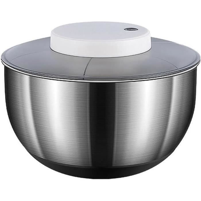 Essoreuse à Salade Électrique 4,8L - Automatique, USB Rechargeable, Acier Inoxydable