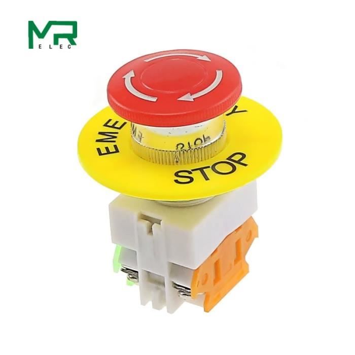 Bouton-poussoir D'arrêt D'urgence Jaune, Accessoire D'avertissement, étiquette De Légende, Marque, Plaque à Anneau Rond 90mm 60mm 40mm