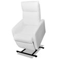 8715FRDECO- Fauteuil électrique de massage,Fauteuil inclinable TV sofa Fauteuil relax  Blanc Similicuir-1
