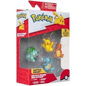 Lot 6 Figurines Pokémon 5cm - Pikachu, Shuckle, Axew, Shinx, Eevee, Machop - Combat - Jazwares