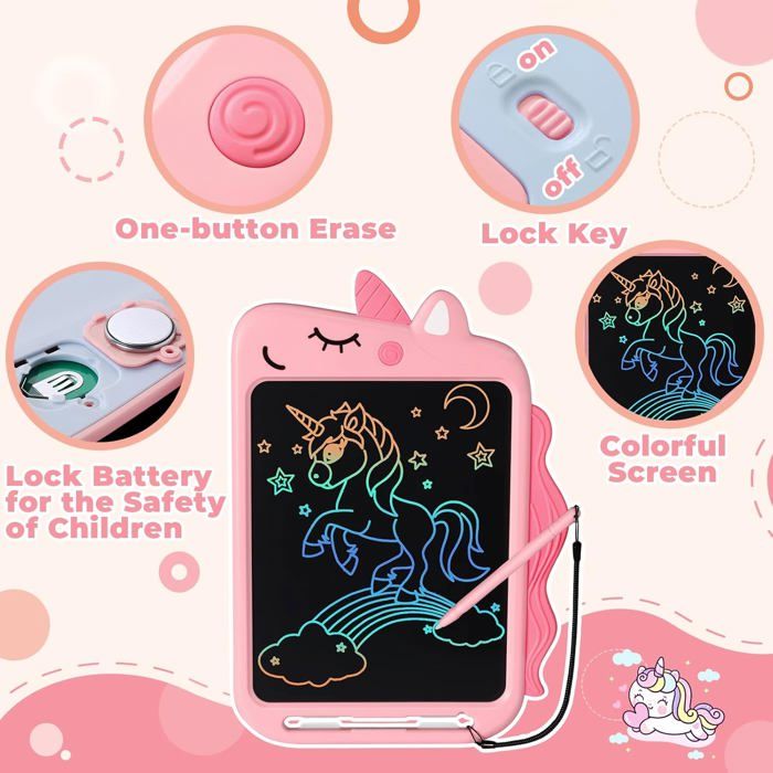 Ardoise Magique, Tablette Dessin Enfant, Lot 2 jouets fille et garçon