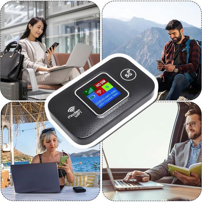 Cuifati Routeur WiFi Portable 4G LTE 300 Mbps - Point D'Accès Mobile USB Pour 10 Appareils