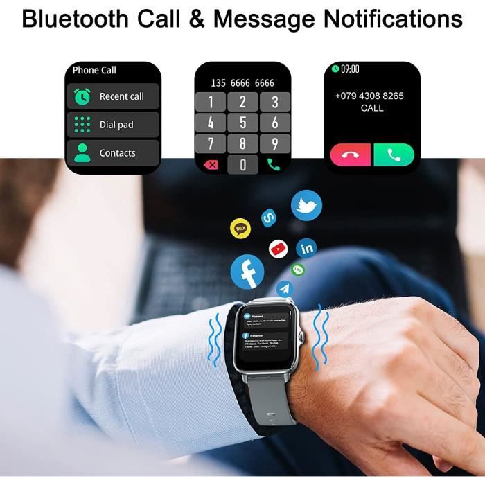 Montre Connectée Homme Femme SmartWatch Sport GPS Avec appel Bluetooth  Écran AMOLED 1.78 Etanche Tracker d'Activit pour Android iOS - Cdiscount  Téléphonie
