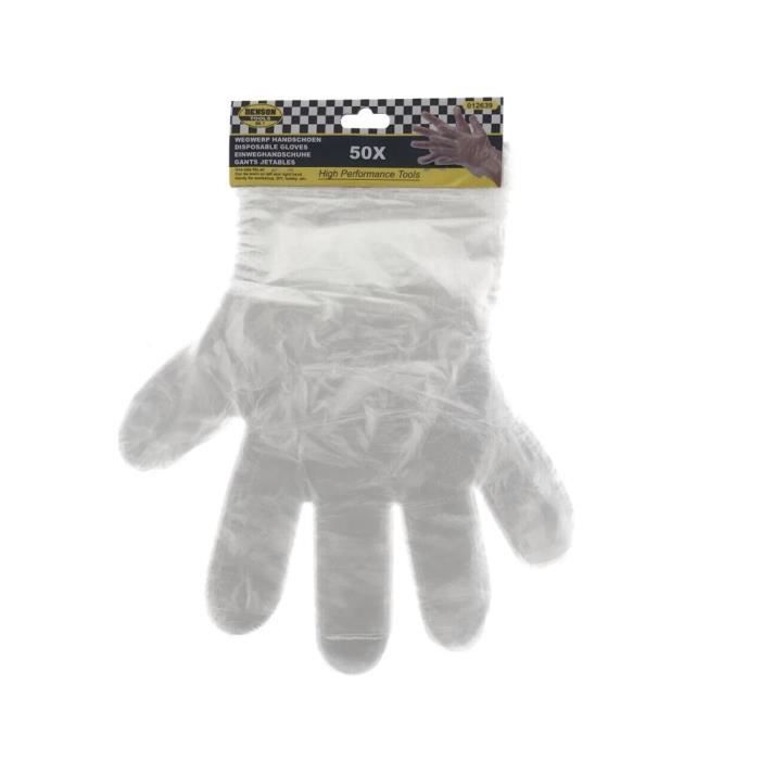 QULT Lot de 500 gants jetables en plastique PE transparent, gants de  protection pour réservoir diesel en polyéthylène transparent, taille unique