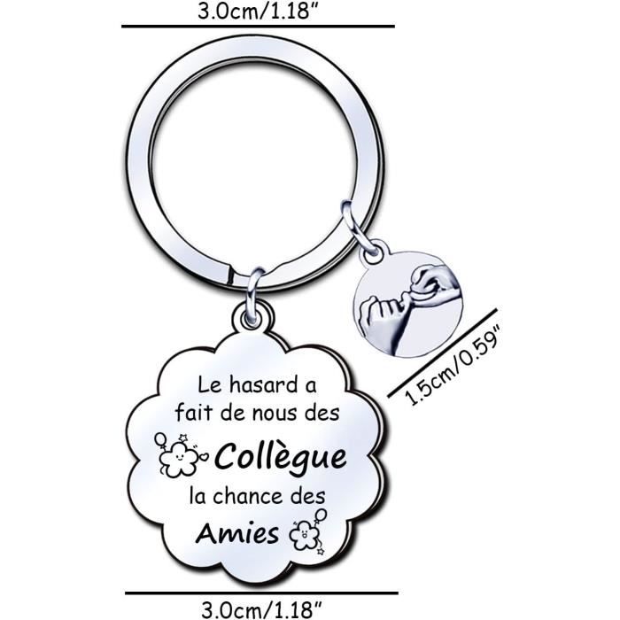 Porte-clés Personnalisé Pour Collègue - Cadeau Départ Ou Amitié - Gravure Spéciale - Idée Présent Chic