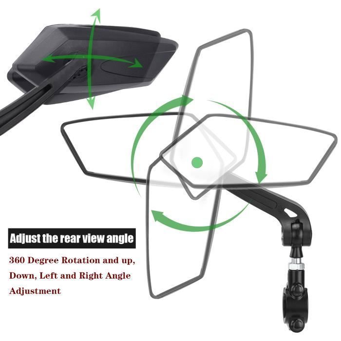Rétroviseur Vélo/trottinette DmDoyy – 2 Pièces, Réglage 360°, Pour Guidon 22-25 Mm