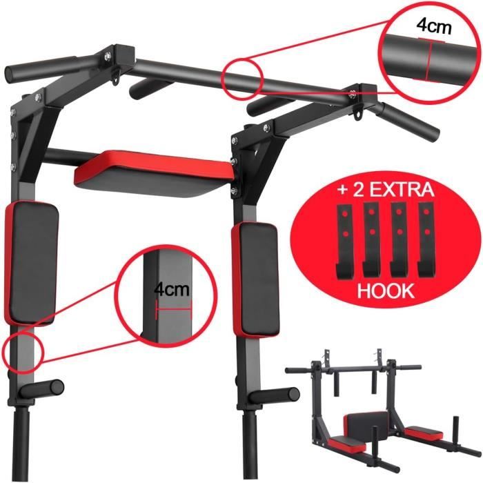 Power Tower FUNJEPE - Station De Traction Et Dips Réglable - Pour Musculation Maison - Support 150kg