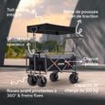 AREBOS Chariot de Transport Pliable avec Toit | Chariot de Luxe | Chariot de Transport | Pliable|Capacité de Charge de 100 kg |Noir-2