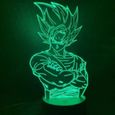 Cool Kids Led Night Lamp Dragon Ball Z Goku Figure Veilleuse Pour Enfant Chambre Décor Anime 3D Illusion Led Light Saiyan EN2250-2