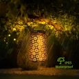 Lanterne Solaire de Jardin TYRESES - 2 Pièces - IP65 Étanche - Motifs Floraux - Batterie 600mAh-2