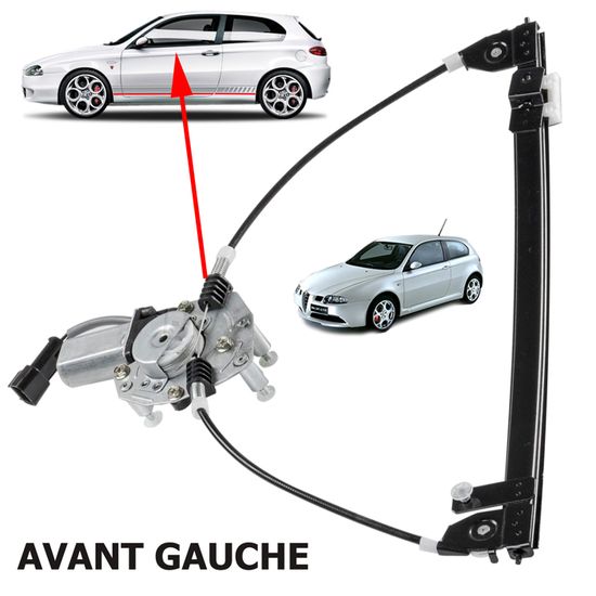 Mécanisme Lève-vitre électrique Pour Lancia Thema (1987-2005) - 4 Portes Avant - Neuf