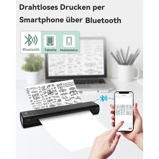 Imprimante Portable A4 Imprimante Bluetooth Thermique Mini Imprimante Sans  Encre Compatible Avec Android Et Ios Et Ordinateu[J858] - Cdiscount  Informatique