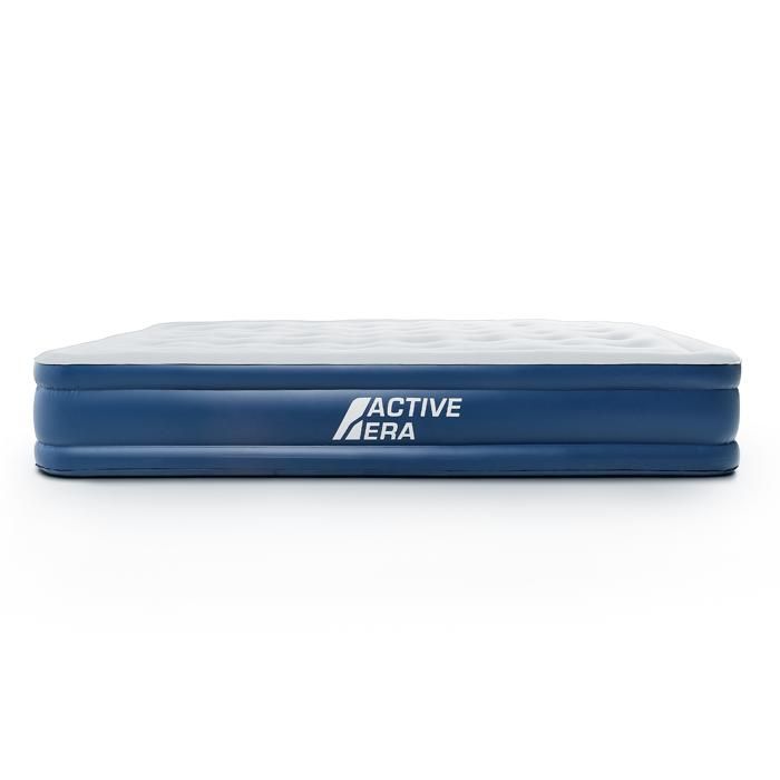 Matelas Gonflable 2 Personnes Zearna - Pompe Intégrée, Gonflage 3 Min, 203x152x40 Cm - Parfait Pour Camping Et Invités