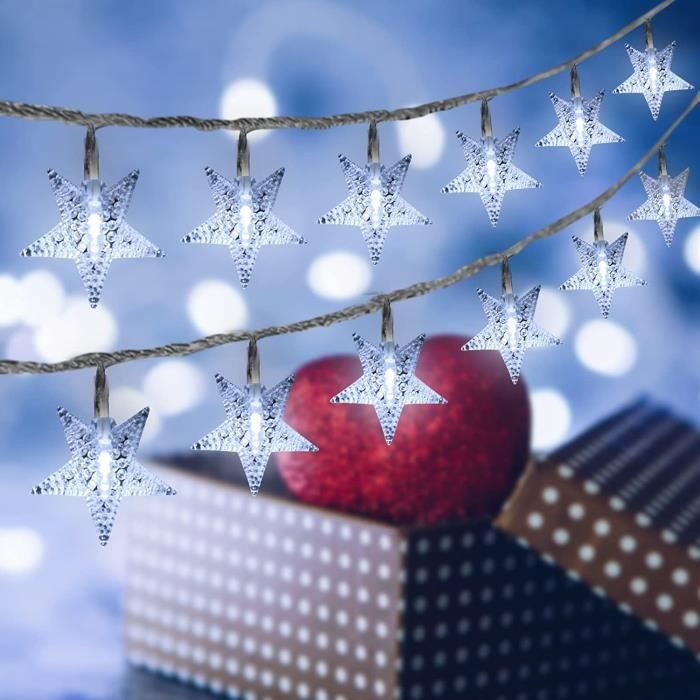 Guirlande lumineuse LED étoile 50 guirlandes lumineuses de Noël étoile  blanche chaude scintillante guirlande lumineuse à piles pour château de  princesse tentes de jeu tente de princesse chambre chambre d'enfant  décoration 