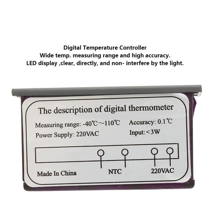 Contrôleur De Température Numérique TPM-900 - Plage -40°C à +110°C - Alimentation 220V - Affichage LED