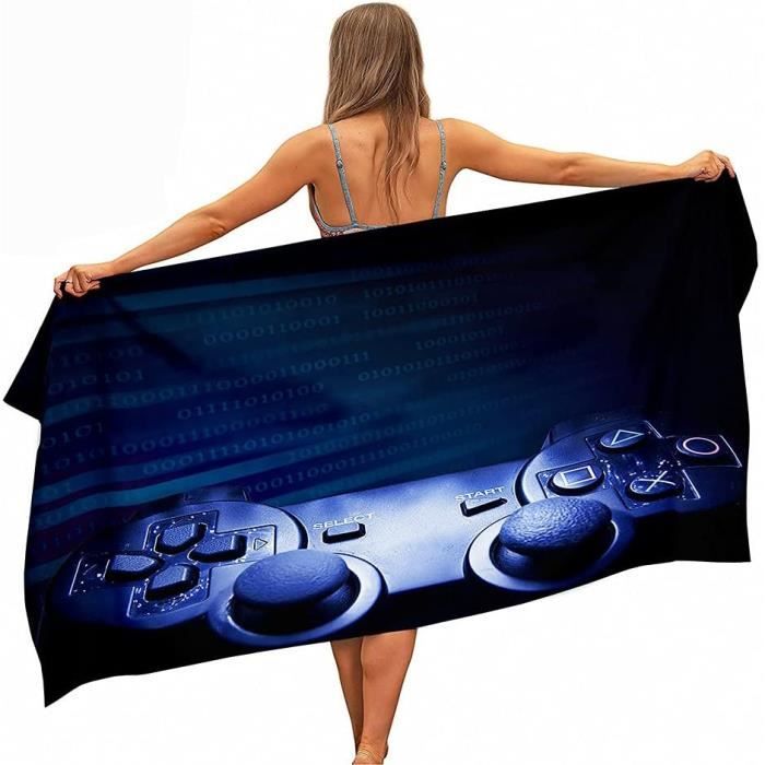 Serviette De Plage PUERHUACI Anti-Sable - 90x180 Cm Coton Léger Rayé Rouge