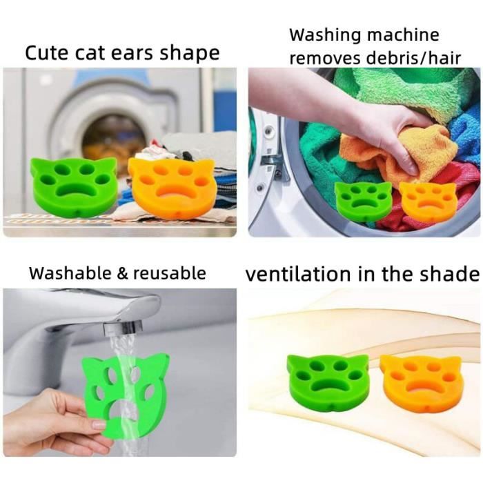 24 Pièces Boule Anti Poil Machine à Laver,Réutilisable Boule Anti Poils Machine A Laver, Pour