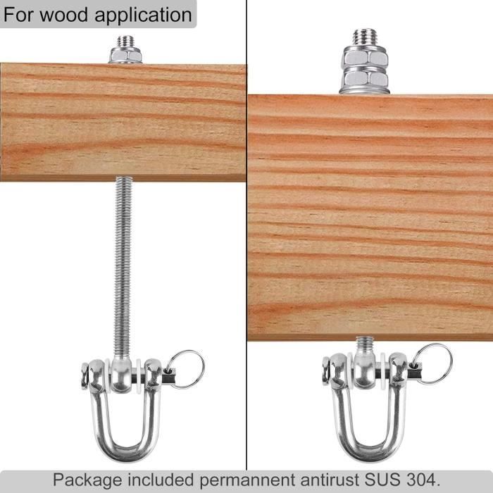 Crochet Balançoire 304 Inox – Charge Lourde, Pivotant 180°, Avec Mousqueton, Silencieux – Pour Hamac, Yoga, Chaise Suspendue Roulement Silencieux