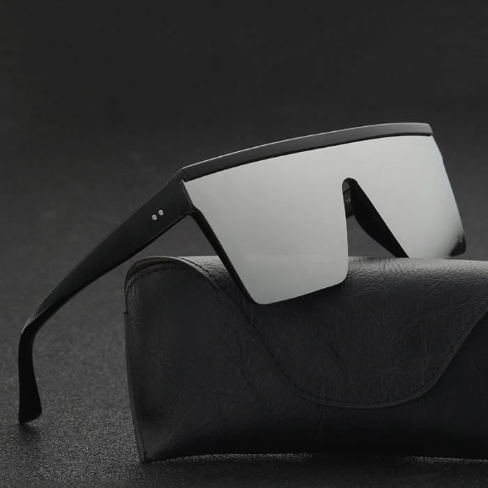 Lunette de soleil top carré noir homme