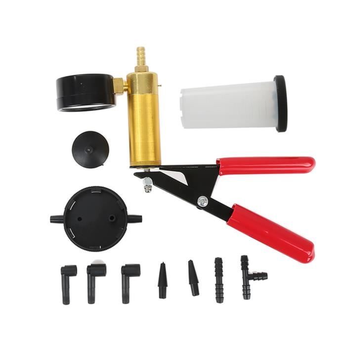 Kit Testeur De Freins 16 Pièces SIXTOL - Pompe à Vide Manuelle, Manomètre - Pour Purge Et Test De Pression (Systèmes Freinage, Capteurs)