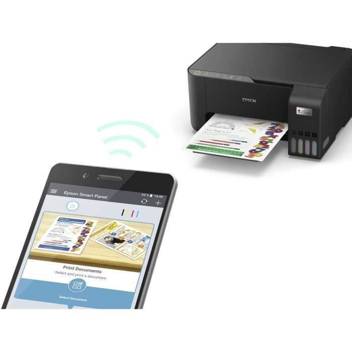 Epson Imprimante EcoTank ET-2711 avec réservoirs, Multifonction 3-en-1:  Imprimante / Scanner / Copieur, A4, Jet d'encre couleur, Wifi Direct, Kit d' encre inclus, Faible coût par page : : Informatique