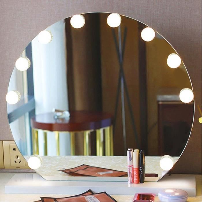 NEUF Kit de Lumière de Miroir - lampe pour miroir cosmétique lampe de  coiffeuse table4.5 mètres 10 ampoules LED lampe de coi YESM