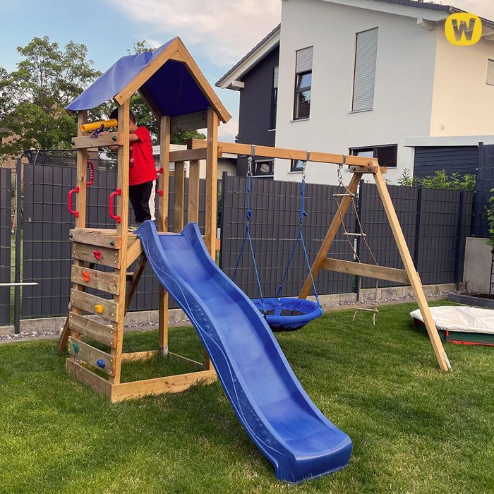 Wickey Aire De Jeux Turboflyer Avec Toboggan Vert