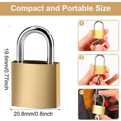5 Pièces Petits Cadenas avec 3 Clés, 1,8 CM x 3 CM Serrures Etanches en