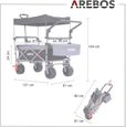 AREBOS Chariot de Transport Pliable avec Toit | Chariot de Luxe | Chariot de Transport | Pliable|Capacité de Charge de 100 kg |Noir-5