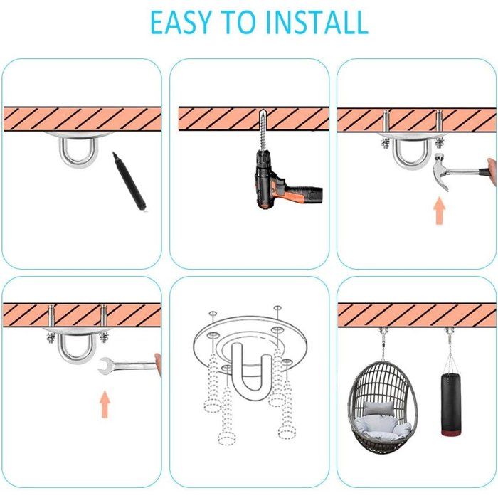 Kit Ressort Et Broche Pour Balancelle Suspendue – Acier Robuste, Charge Lourde, Intérieur/extérieur