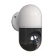 Caméra de surveillance 1080p HD WIFI ptz rotation maison détection de mouvement alarme patio éclairage lampe mur caméra-0