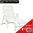 YULINSHOP Chaise longue pliable Plastique Blanc-0