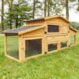 Cage Clapier Enclos lapin Extérieur en bois Haute Qualité pour lapins petits animaux- Modèle : 087 Alpine 180x62x72cm-0