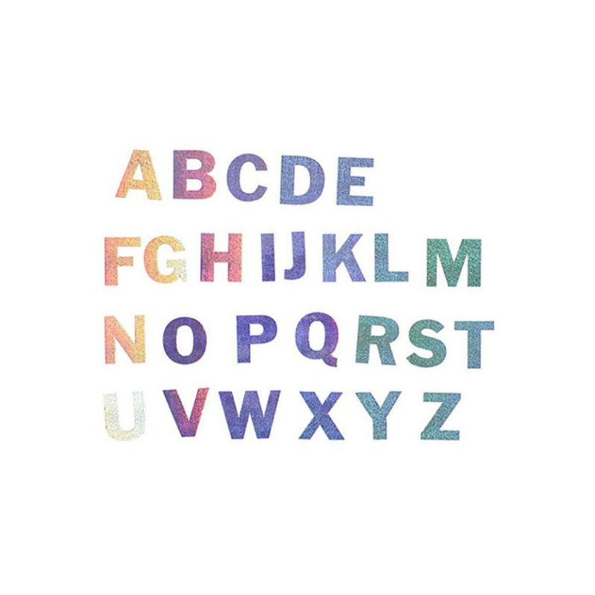 Stickers holographiques alphabet (50 pièces) autocollants scrapbooking