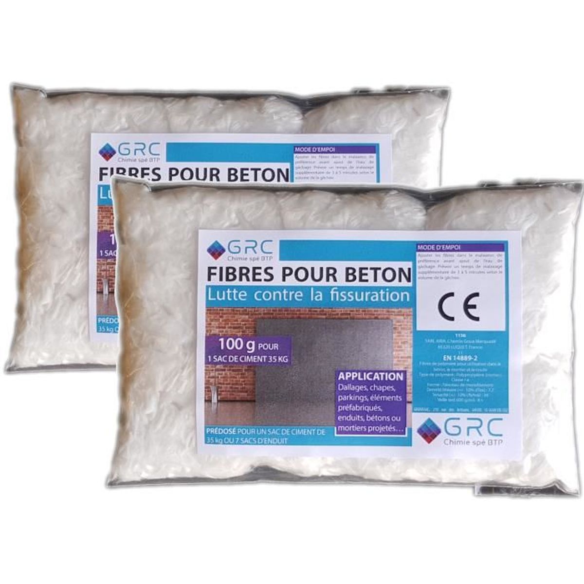 Grc Fibres Pour Beton 2x100g Achat Vente Betonniere Grc