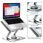 MULISOFT Support d'ordinateur pliable portable, réglable à 180°, avec rotation à 360 degrés, compatible avec les PC de 11 à 17,3 pouces