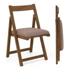 Chaises Pliante Lot de 2 - RELAX4LIFE - Dossier Incurvé - Repose-Pieds - Chaises Salle à Manger en Bois - Charge 150KG - Brun Noix