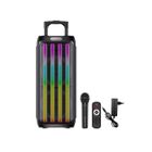 HIGH-TECH & BIEN-ETRE Haut-parleur Bluetooth 27x26x62cm enceinte d'extérieur sans Fil Lumière d'ambiance rythmique audio extérieur lumière couleur RVB