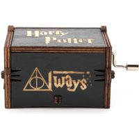 Boîte à musique à manivelle en bois mécanique Noir Harry Potter