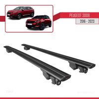 Compatible avec Peugeot 3008 2016-2023 HOOK Barres de Toit Railing Porte-Bagages de voiture Avec verrouillable Alu NOIR
