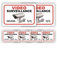 Autocollant Videosurveillance Alarme maison Lot x6 : 150x100mm (x2) + 75x50mm (x4) - Anti UV - garantie 5 ans - SARB
