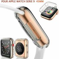 Coque de protection en silicone pour Apple Watch 45MM SERIE 9 - FAMILIASHOP - Blanc - Transparent