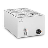 Bain-Marie Professionnel Royal Catering Maintien Au Chaud Robinet 600 W 6xGN 1/6