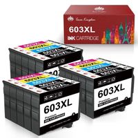 Cartouches d'encre TONER KINGDOM 603XL pour Epson 603 XL - Pack de 15 - Noir, Cyan, Magenta, Jaune