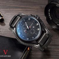 FL08244-Montres Pour Hommes Montre De Luxe à Quartz Montre Bracelet En Cuir Montre Militaire Horloge Masculine
