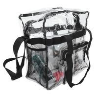 Zerone sac transparent Sac fourre-tout transparent en PVC résistant au froid de grande capacité pour les achats de voyage (noir)