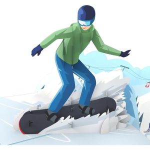 CARTE CORRESPONDANCE Carte Pop Up Snowboarder Carte cadeau 3D pour des 